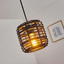 Suspension Mongolei Noir, 1 lumière