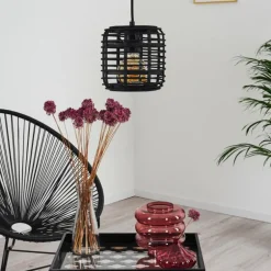 Suspension Mongolei Noir, 1 lumière