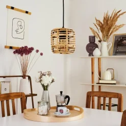 Suspension Mongolei Noir, 1 lumière