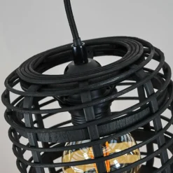 Suspension Mongolei Noir, 4 lumières