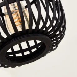 Suspension Mongolei Noir, 3 lumières