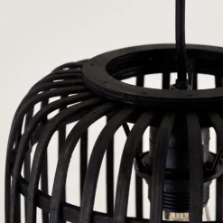 Suspension Mongolei Noir, 3 lumières