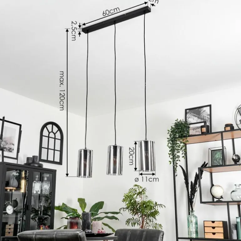 Suspension Monstein Noir, 3 lumières