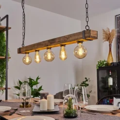 Suspension Montgomery Écru, Noir, 5 lumières