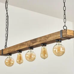 Suspension Montgomery Écru, Noir, 5 lumières