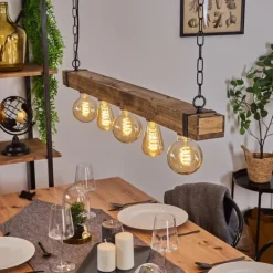 Suspension Montgomery Écru, Noir, 5 lumières