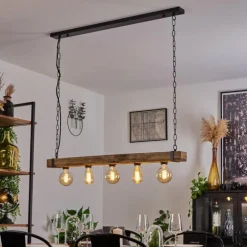 Suspension Montgomery Écru, Noir, 5 lumières