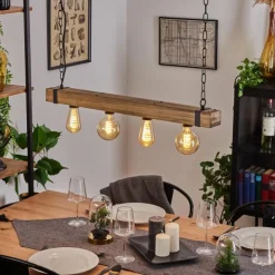 Suspension Montgomery Écru, Noir, 4 lumières