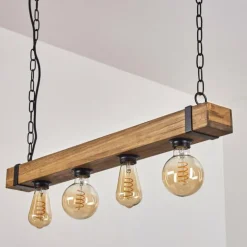 Suspension Montgomery Écru, Noir, 4 lumières