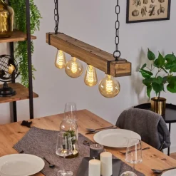 Suspension Montgomery Écru, Noir, 4 lumières