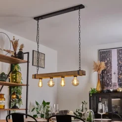 Suspension Montgomery Écru, Noir, 4 lumières