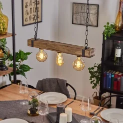 Suspension Montgomery Écru, Noir, 3 lumières