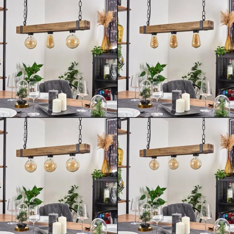 Suspension Montgomery Écru, Noir, 3 lumières