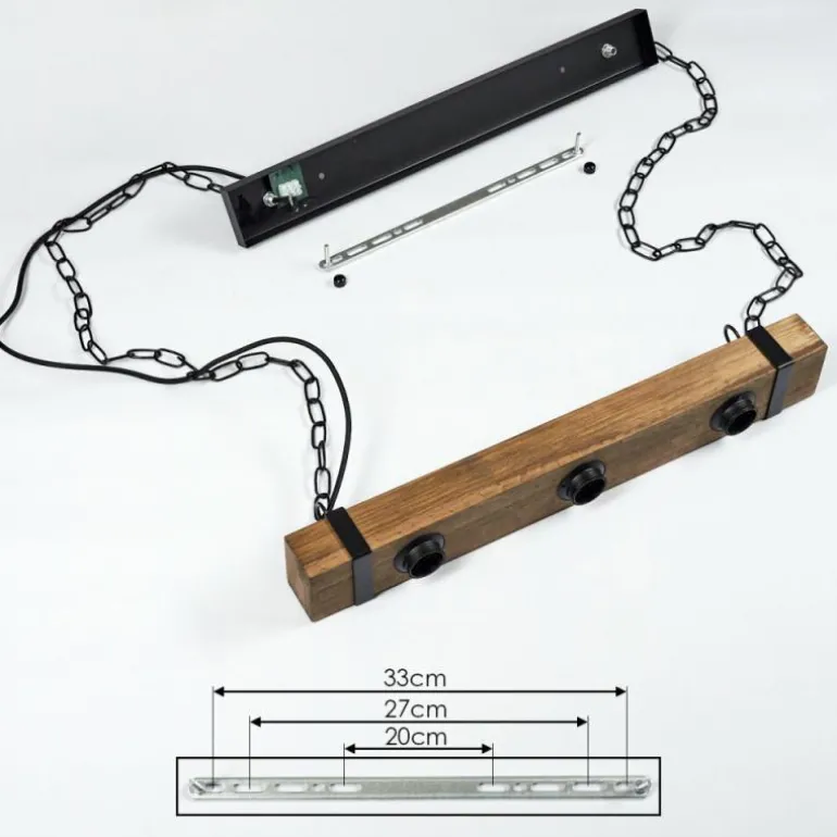 Suspension Montgomery Écru, Noir, 3 lumières