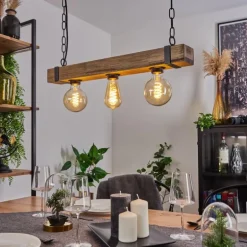 Suspension Montgomery Écru, Noir, 3 lumières