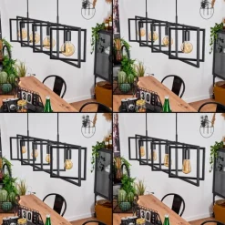 Suspension Morenita Noir, 4 lumières