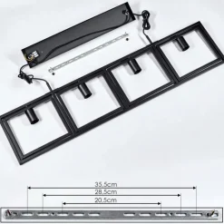 Suspension Morenita Noir, 4 lumières