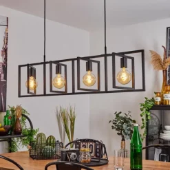 Suspension Morenita Noir, 4 lumières