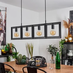 Suspension Morenita Noir, 4 lumières