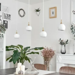 Suspension Morrison Blanc, 4 lumières