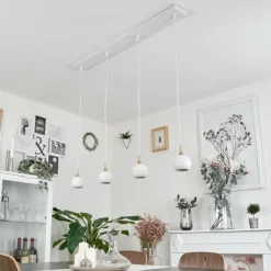 Suspension Morrison Blanc, 4 lumières