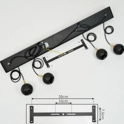 Suspension Morrison Noir, 4 lumières