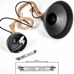 Suspension Nacate Écru, Noir, 1 lumière