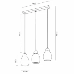 Suspension Nacimiento Bois clair, 3 lumières