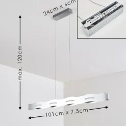 Suspension Nagold LED Nickel mat, 1 lumière