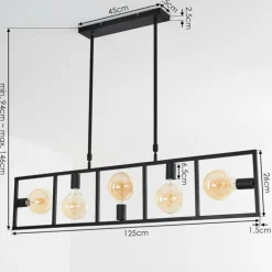 Suspension Nanbong Noir, 5 lumières