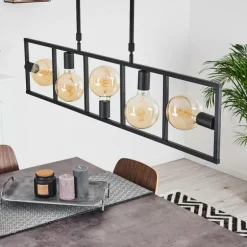 Suspension Nanbong Noir, 5 lumières