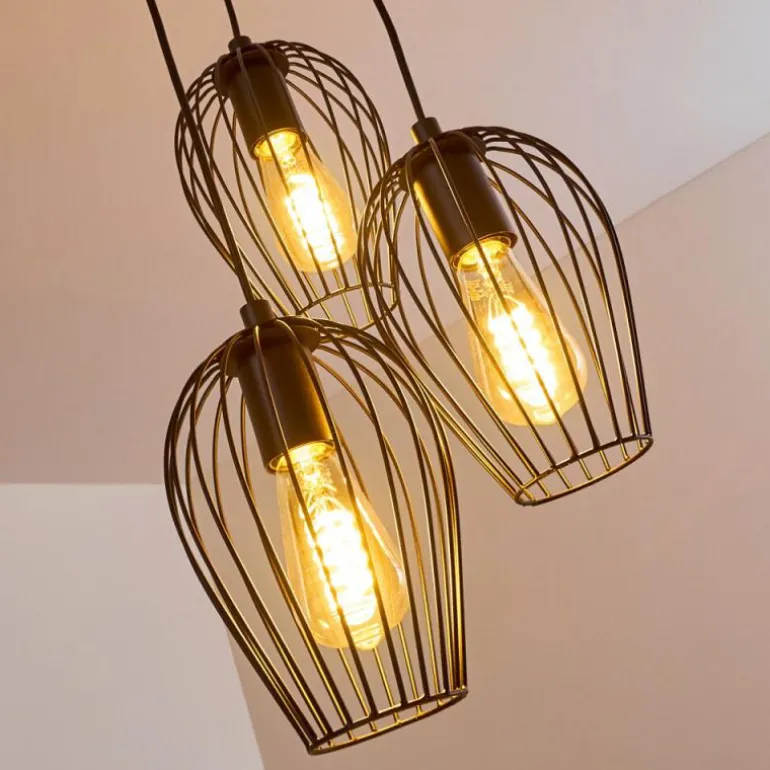 Suspension Negril Noir, 3 lumières