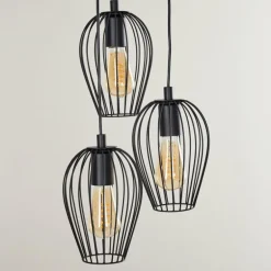 Suspension Negril Noir, 3 lumières