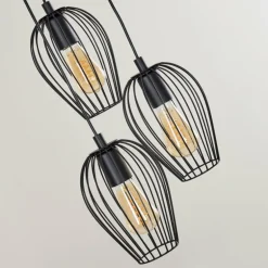 Suspension Negril Noir, 3 lumières