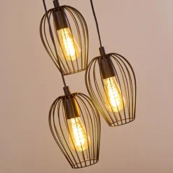 Suspension Negril Noir, 3 lumières