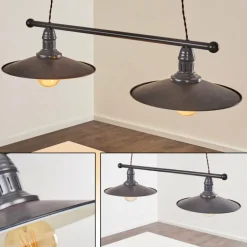 Suspension Nibyn Beige, Brun foncé, 2 lumières