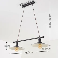 Suspension Nibyn Beige, Brun foncé, 2 lumières