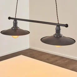 Suspension Nibyn Beige, Brun foncé, 2 lumières