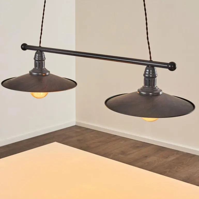 Suspension Nibyn Beige, Brun foncé, 2 lumières