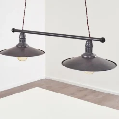 Suspension Nibyn Beige, Brun foncé, 2 lumières