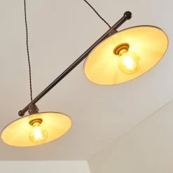Suspension Nibyn Beige, Brun foncé, 2 lumières