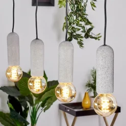 Suspension Nonume Noir, 4 lumières