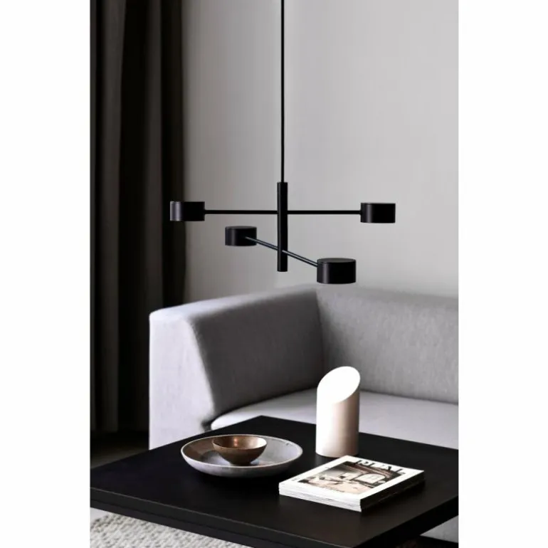 Suspension Nordlux CLYDE LED Noir, 4 lumières