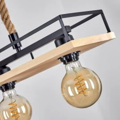 Suspension Nubani Écru, Noir, 4 lumières