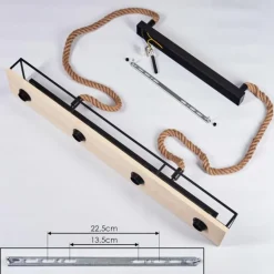 Suspension Nubani Écru, Noir, 4 lumières