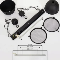 Suspension Ogho Noir, 2 lumières