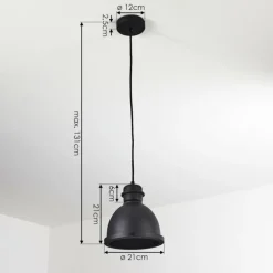 Suspension Ogho Noir, 1 lumière