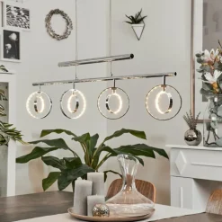 Suspension Ogoki LED Chrome, 4 lumières