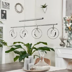 Suspension Ogoki LED Chrome, 4 lumières