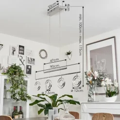 Suspension Ogoki LED Chrome, 4 lumières